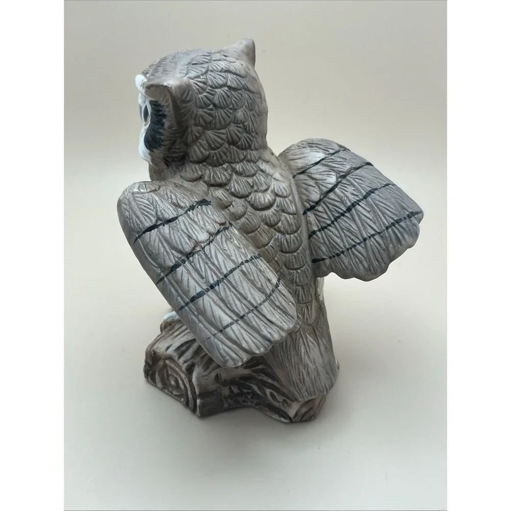Vintage‎ Homco Great Horned Owl Ceramic Figurine, Taiwan, 1980s.